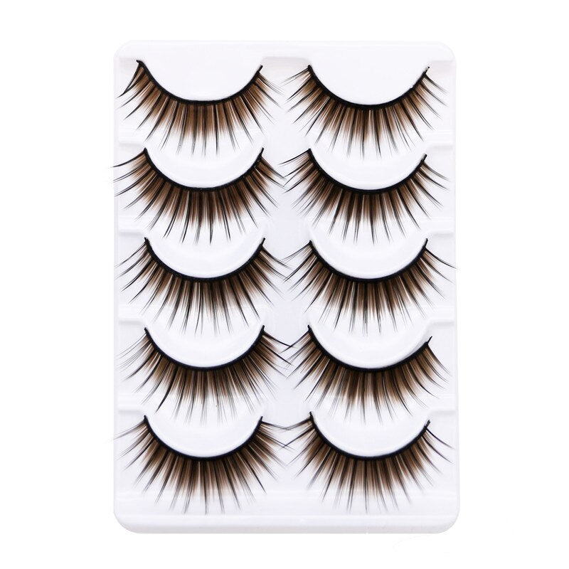 1 pair/5 pair pack Sexy 3D Artistic Curl Natural Butterfly Fake Eyelashe Reusable Women Volume Lashes Extension MakeUp Tool