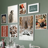 Christmas Gift Snowman Snowflake Cookies Living Room Decoration Posters And Prints Wall Art Canvas Painting Home Wall Pictures