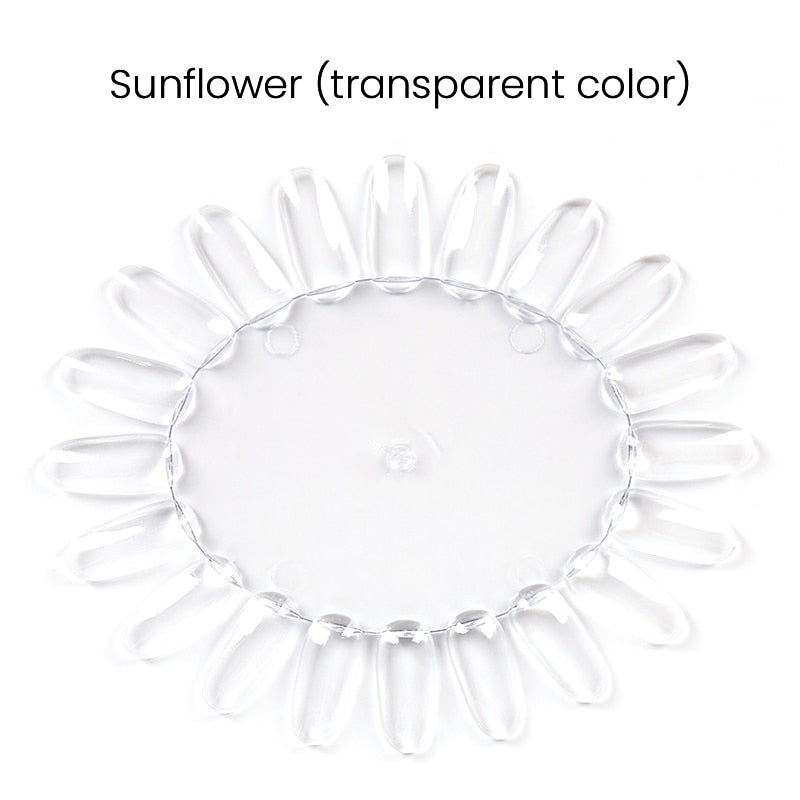 Oklulu Clear Nature False Nail Tips For Nail Art Display Oval Fan Style Nail Swatch Polish Stand Tips Manicure Practice Tools