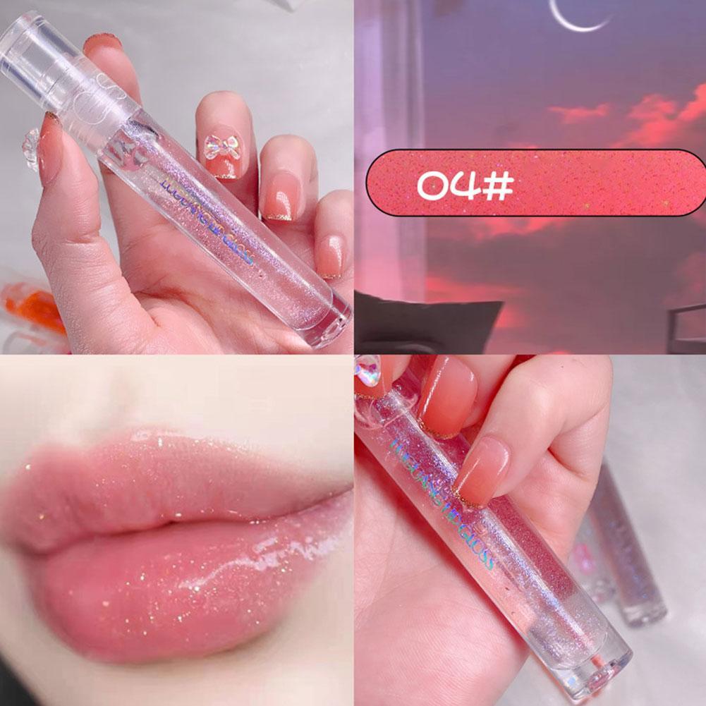 6color Mirror Water Lip Glaze Lip Gloss Lipstick Long-lasting Hydrating Waterproof, Moisturizing Lip Sweat-proof Gloss J5E7