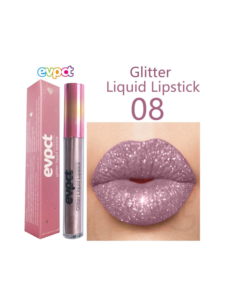 15 Colors Sexy Shimmer Diamond Glitter Lip Gloss Matte Liquid Lipstick Long Lasting Waterproof  Pearl Velvet Lipgloss Lip Makeup