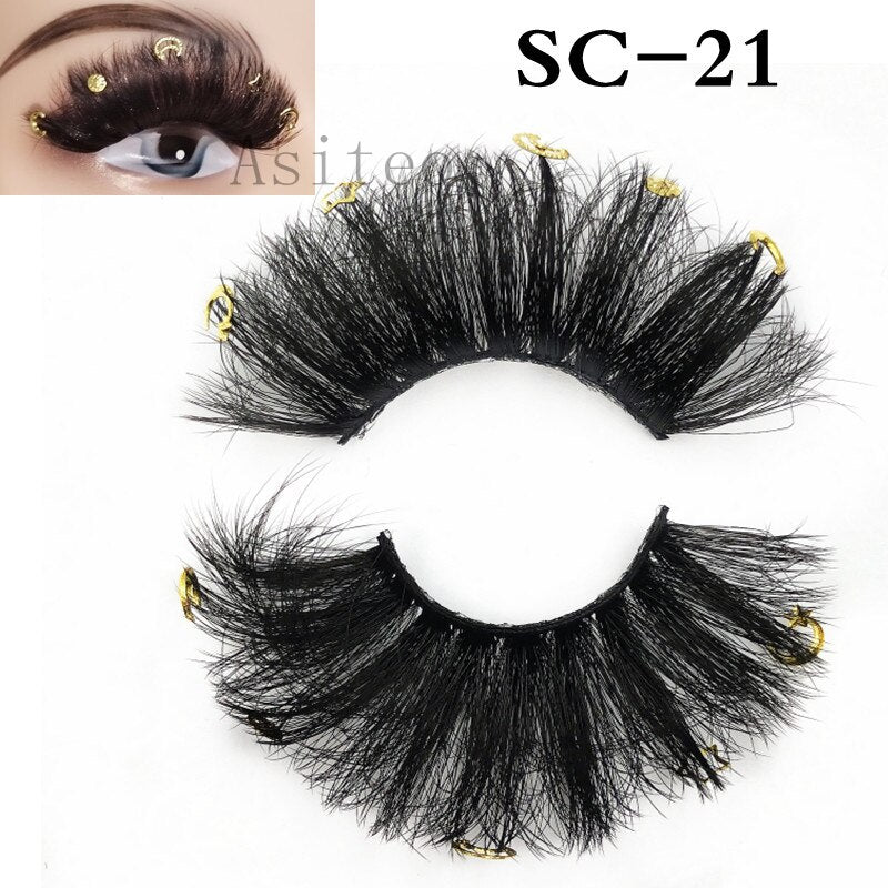 Asiteo Newest Colored False Lashes Rainbow Butterfly Glitter Diamond Sequins Eyelashes Princess 25MM Fluffy for Stage Halloween