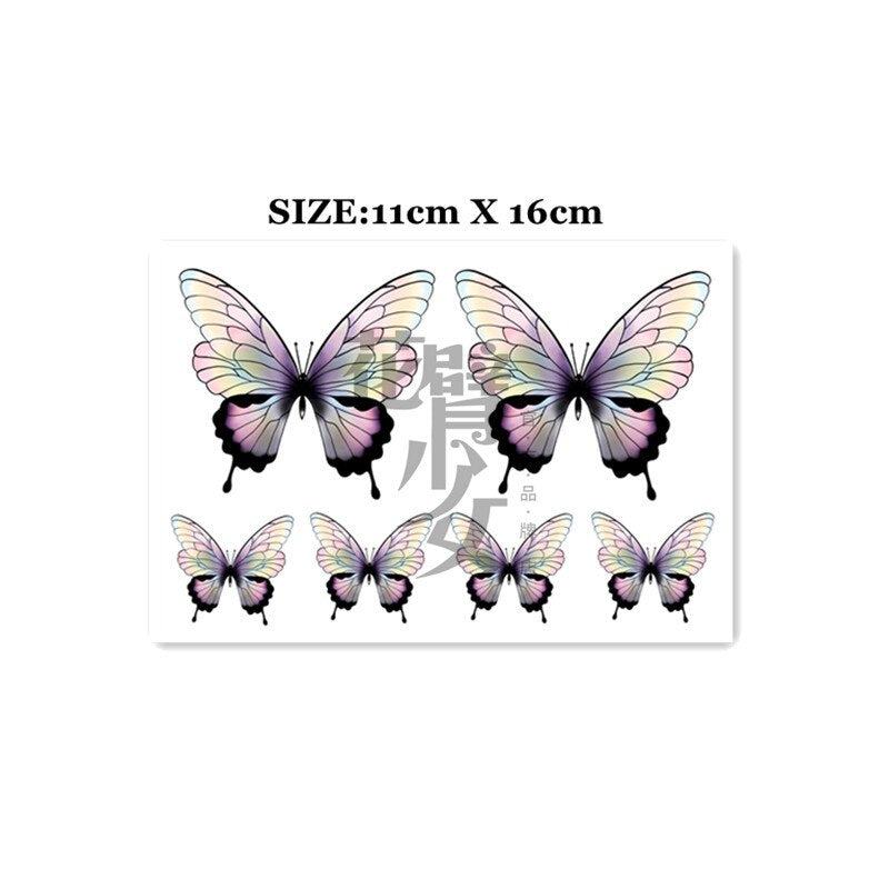 Waterproof Temporary Tattoo Sticker Black And White Butterfly Tattoo Flash Tattoo Shoulder Clavicle Female