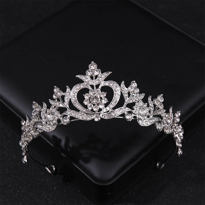 Simulated Pearls Crystal Wedding Tiaras And Crowns For Queen Princess Diadems Gold Silver Color Women Hair Jewelry Hot Sale