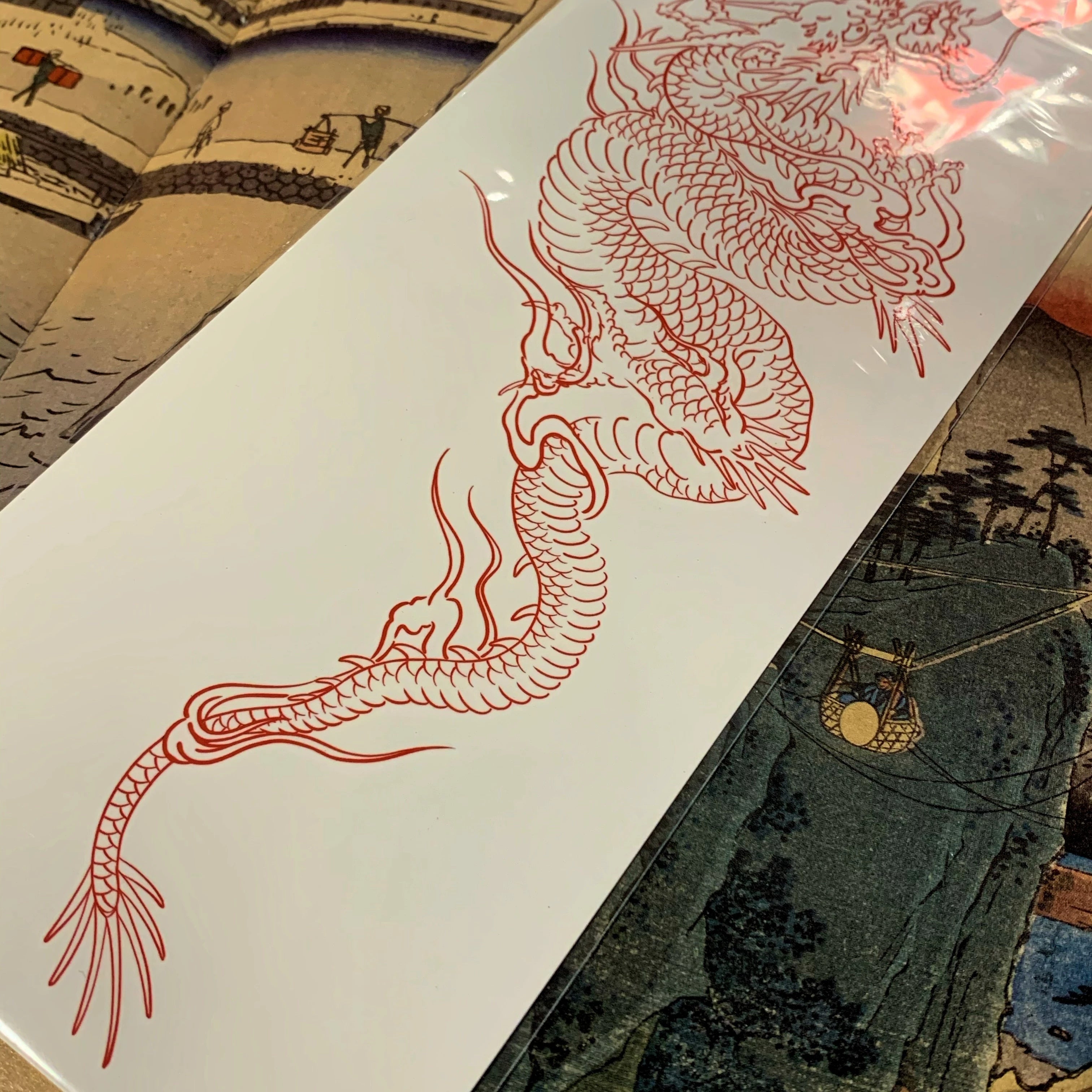 Waterproof Temporary Tattoo Sticker Double Color Chinese Dragon Arm Leg Waterproof Body Art Fake Tattoo Men Women Big Size