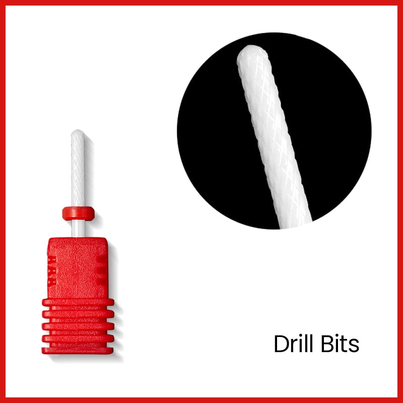 OKLULU  Ceramic Nail Drill Bit  Nail Art Gel Polish Remove Dead Skin Clean Bits For Manicure Machine Accessories Tools Equipment