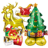 1pc Gold Standing Deer Balloons Reindeer Santa Sled Sock Foil Balloons Xmas ornaments Christmas Party Decoration Inflatable Toys