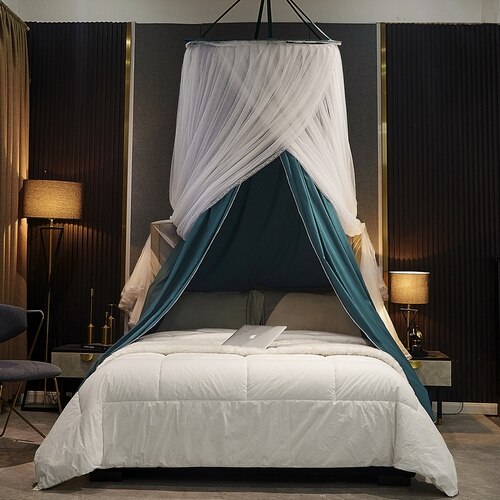 Shading Dustproof Dome Double-Layer Mosquito Net Bed Curtain Integrated Household 1.5M 1.8M Bed Princess Wind Hanging-Type Bed