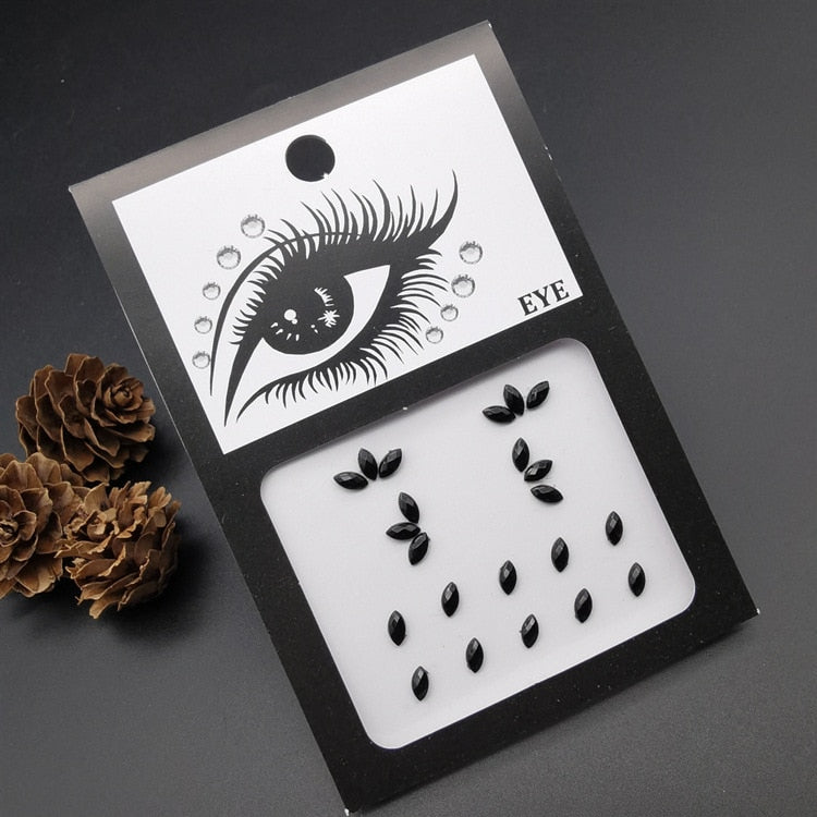 Body Face Makeup Temporary Glitter Eyes Stickers DIY Nail Art Rhinestone Diamond Decor