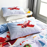 Christmas Style Queen Bedding Set Santa Claus Print Duvet Cover Set Single Double Bed Quilt Cover and Pillow Cases Bedding Sets