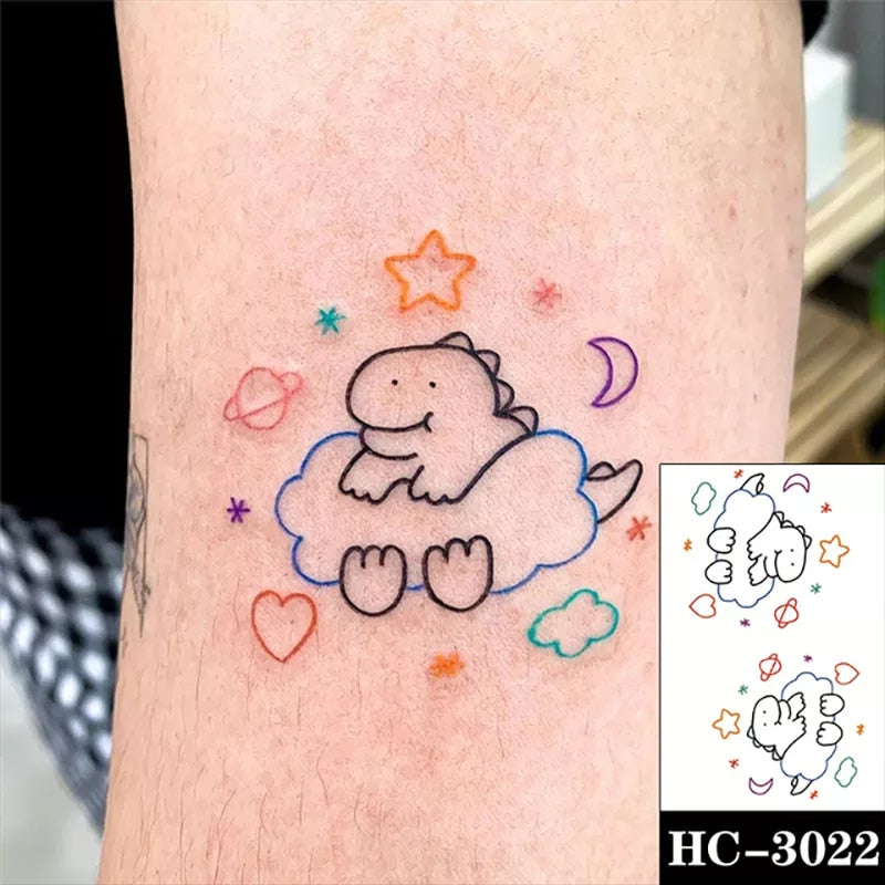 Cute Black Bear Design Waterproof Temporary Tattoo Ladies Men Body Art Fake Tattoo Sticker