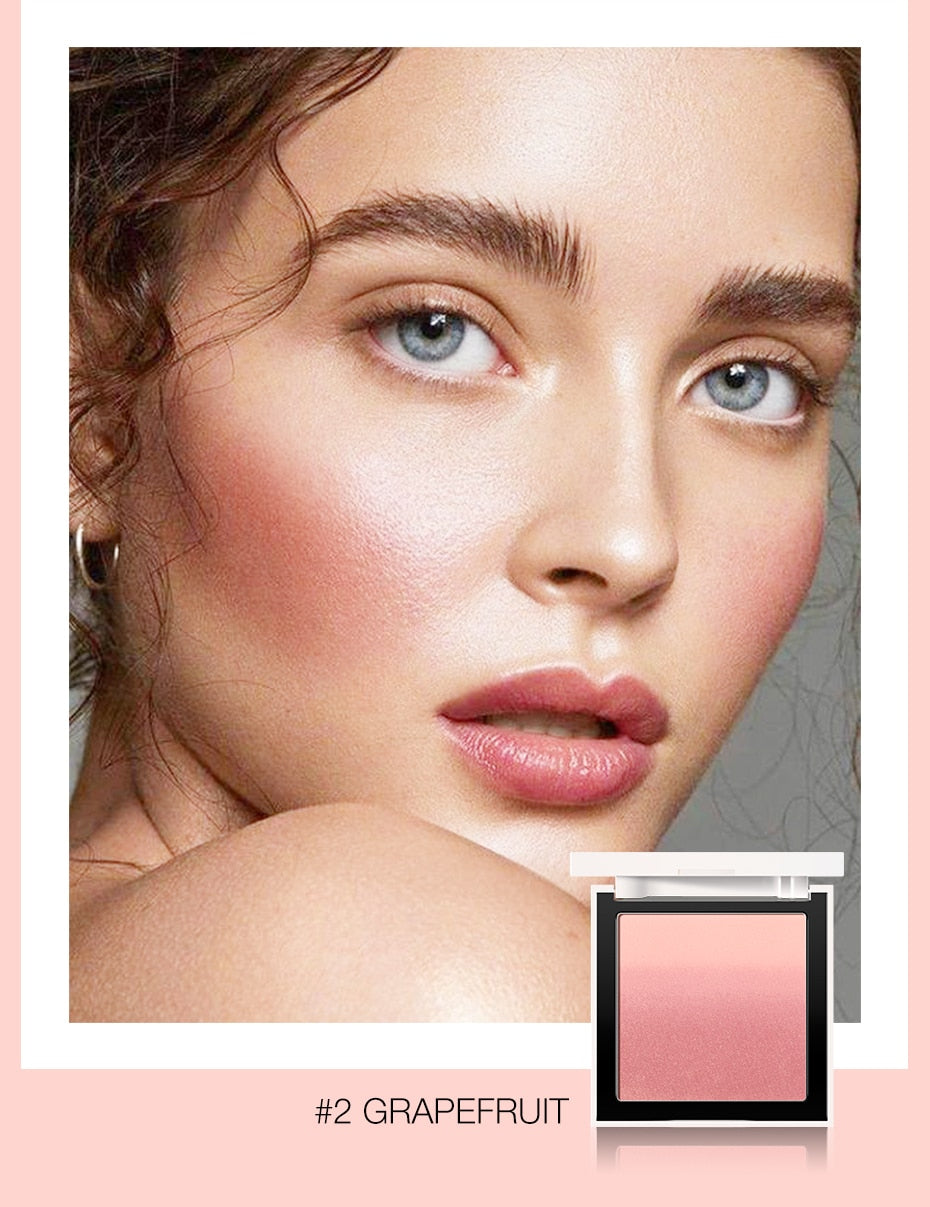 Oklulu Blush Palette Waterproof Lasting Glitter Face Rouge Powder Natural Peach Blusher Women Cosmetics Rouge Powder