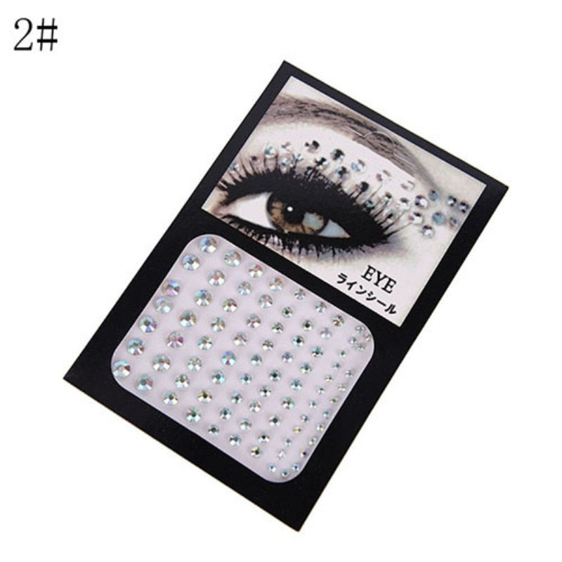 1PC 3D Sexy Crystal Eyes Glitter Face Body DIY Diamond Festival Party Jewel Makeup Tools Eye Shiner Make Up Adornment Sticker