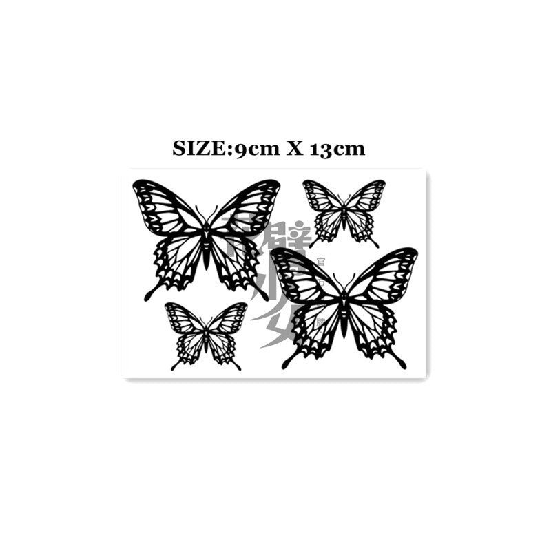 Waterproof Temporary Tattoo Sticker Black And White Butterfly Tattoo Flash Tattoo Shoulder Clavicle Female