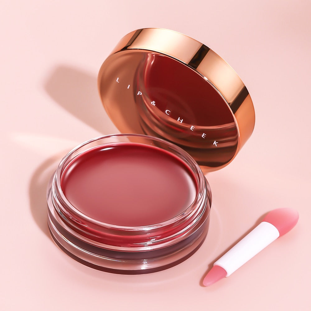 Lip Gloss Lip Balm 6 Colors Plumping Nourish Hydrate with Vitamin E Moisturizer Dual-use For Lip & Cheek Makeup Lip Tint