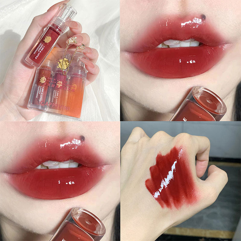 Pink Clear Mirror Water Lip Gloss Lip Glaze Transparent Waterproof Glossy Liquid Lipstick Red Lip Tint Makeup Korean Wholesale