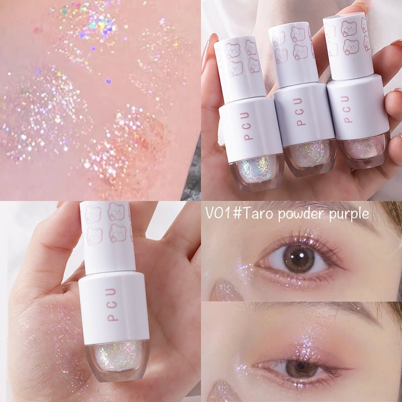 Shimmer Glitter Liquid Eyeshadow Highlighter Makeup Long Lasting Waterproof Illuminator Korean Make Up Eye Shadow Body Glitter