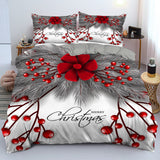 Merry Christmas Duvet Cover with Pillowcase Polyester Comforter Covers  Print Home Textile Bedroom Decoration Bedding Set