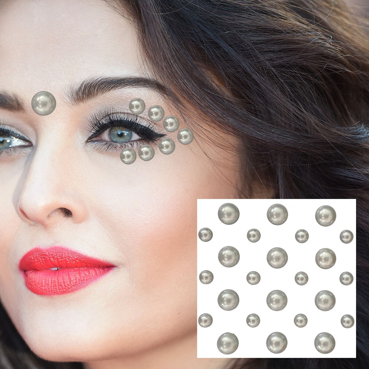 Star Face Gems Temporary Tattoos Eye Eyeliner Tears Crystals Jewels Makeup Sticker Flash Pearl Bindi Dots Jewelry Halloween Rave