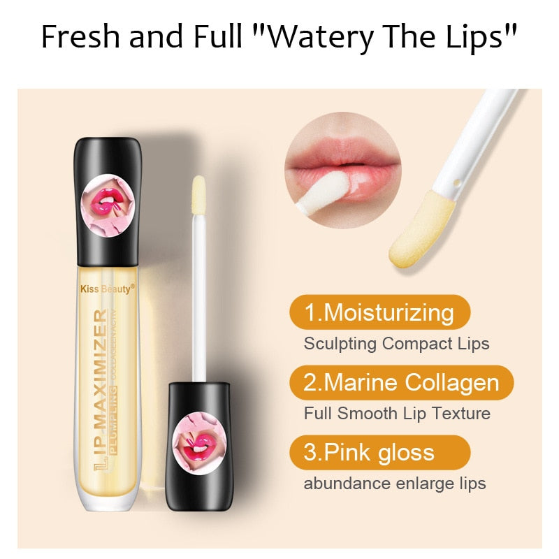 Volumising Lip Gloss Moisturizing Enhancement Lip Repairing Reduce Lip Fine Lines Brighten Lipstick Color Lip Plumper Oil 1pc