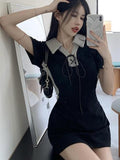 Korean Bodycon Polo Collar Dress