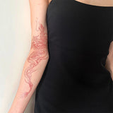 Red Dragon Temporary Tattoo Sticker Men Women Arm Body Art Waterproof Fake Tattoo Applique Tattoo Big Size
