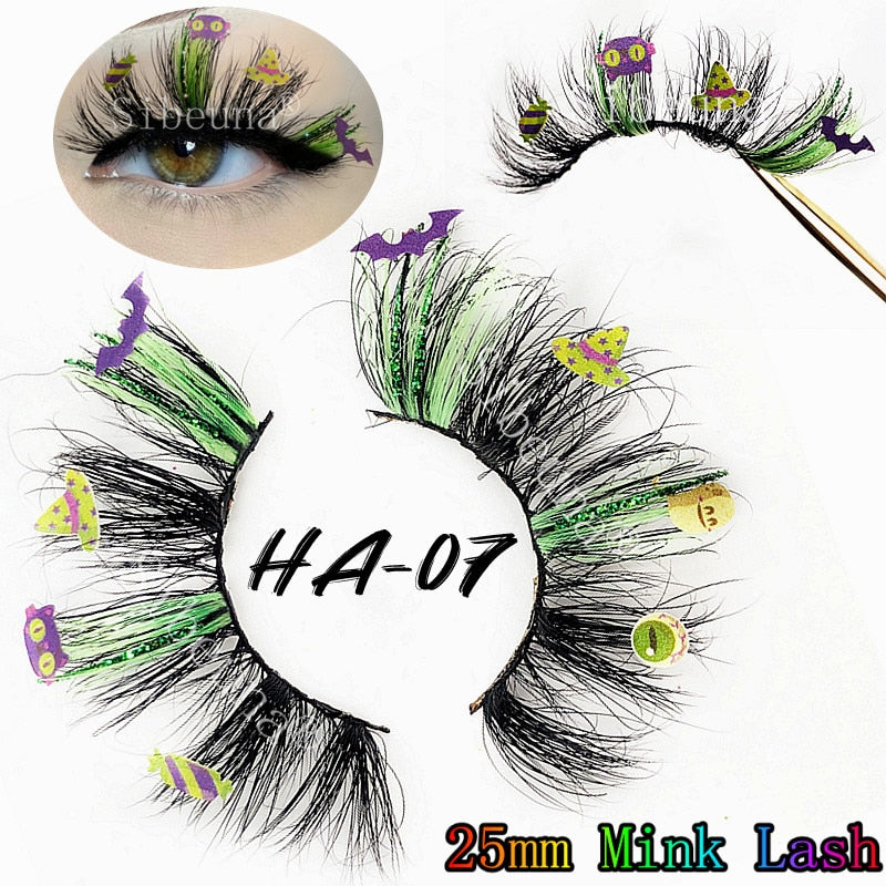 Oklulu  NEW Glitter Color Diamond 3D Artistic Curl Fake Eyelashe Reusable Volume Lashes Extension MakeUp Tool For Halloween DIY Party