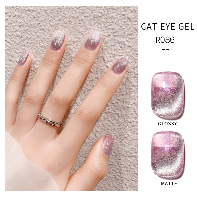 Oklulu 10ml Cat Magnetic Gel Nail Polish Cat Eye Glitter Effect Semi Permanent Soak Off UV Gel Varnish Manicure For Nail Art