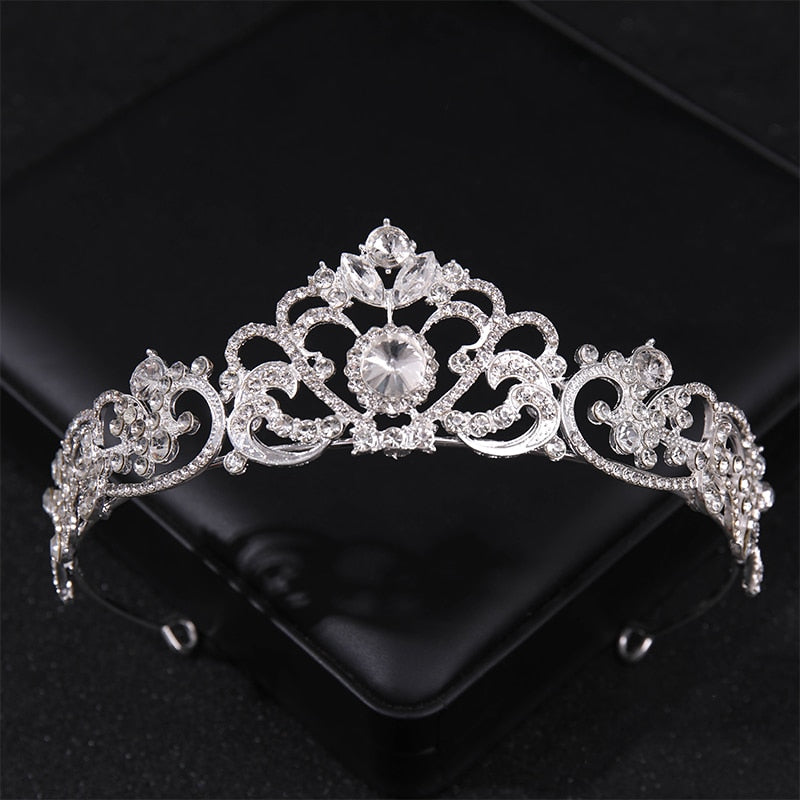 Simulated Pearls Crystal Wedding Tiaras And Crowns For Queen Princess Diadems Gold Silver Color Women Hair Jewelry Hot Sale