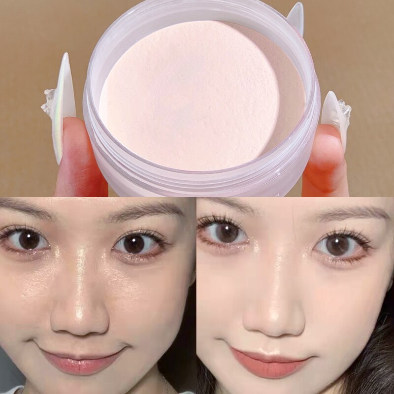 Soft-Velvet Blur Loose Powder Waterproof Face Makeup Lightweight Setting Oil Control Concealer Matte Long Lasting Brighten Skin