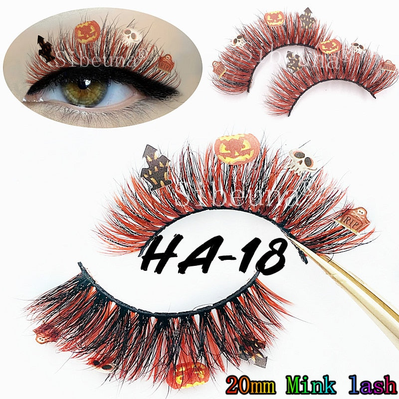 Oklulu  NEW Glitter Color Diamond 3D Artistic Curl Fake Eyelashe Reusable Volume Lashes Extension MakeUp Tool For Halloween DIY Party