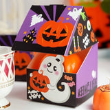 Oklulu  10-100 PCS Halloween Flip Cover Square Box Egg Tart Biscuit Candy Snack Sugar Wrapping Paper Package Party Festival Wholesale
