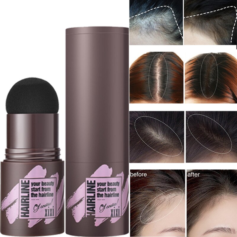 Black Brown Hair Shadow Stick Hairline Contour Powder Natural Instantly Cover Hair Root Edge Shadow Eyebrow Filling Powder 1PCS