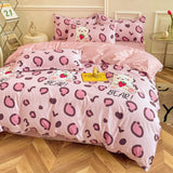 Cute Rubbit Bedding Sets Kawaii Girls Boys Polyester Bed Linen Duvet Cover Flat Sheet Pillowcase Twin Single Full Size Set