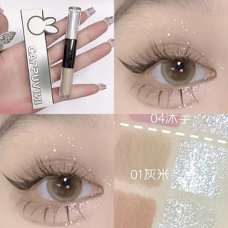 Gemini Series Shimmer Liquid Eyeshadow Glitter Diamond Eye Shadow Shiny Eyes Double Head Comestic Tools  Korean Makeup Wholesale
