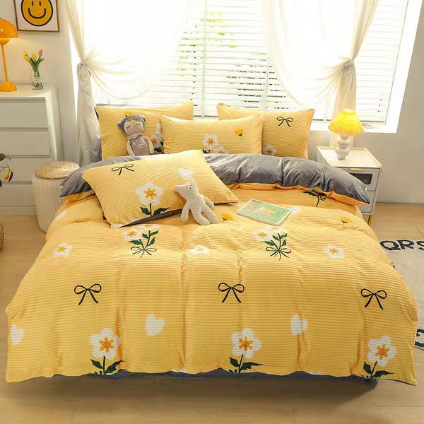 High-end Thickened Magic Fleece Winter Bedding Set Soft Crystal Velvet Duvet Cover Set with Sheets Quilt Cover and Pillowcases