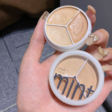 3 Color Concealer Foundation Cream Waterproof Long Lasting Deep Complexion Dark Circles Acne Marks Cover Spots Moisturize Makeup