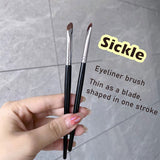 5 Pcs Sickle Eyeliner Brush Knife Edge Makeup Brush Liquid Eyeliner Brush Ultra Thin Fine Oblique Angle Flat Head Eyebrow Brush