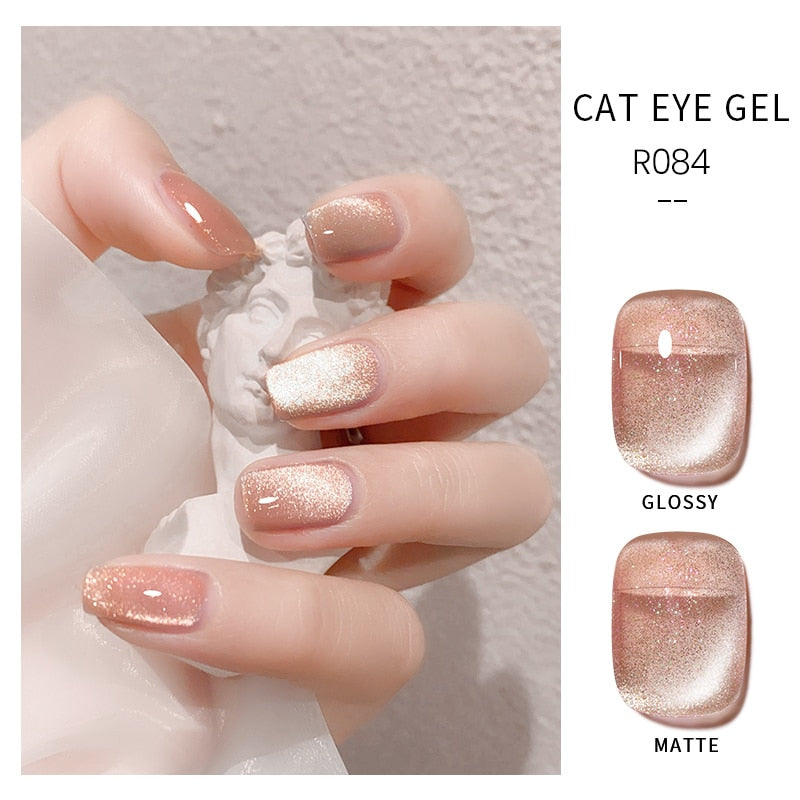 Oklulu 10ml Cat Magnetic Gel Nail Polish Cat Eye Glitter Effect Semi Permanent Soak Off UV Gel Varnish Manicure For Nail Art