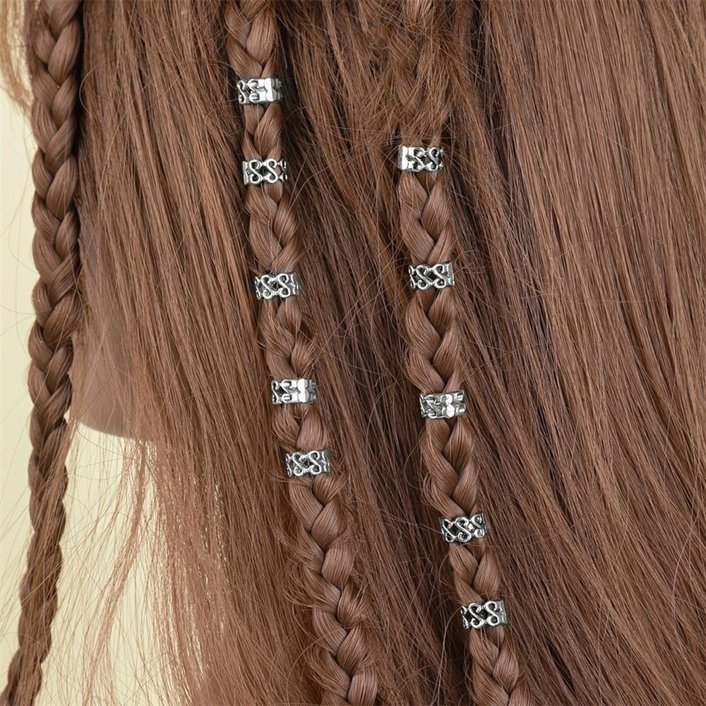 10 pcs/set Vintage Ethnic Hairpin for Women Girls Fashion Spiral Hair Ring Clips Hair Accessories Beads Dirty Braids Headdress