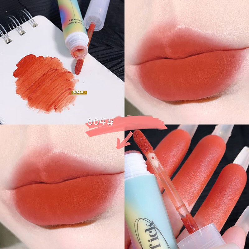 10 Colors Nude Matte Lip Gloss Rainbow Waterproof Long Lasting Lipsticks Women Red Lip Tint Velvet Lip Glaze Korean Cosmetics