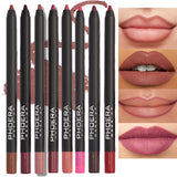 12Colors Lipliner Pencil Waterproof Sexy Red Matte Contour Tint Lipstick Lasting Non-stick Cup Moisturising Lips Makeup Cosmetic