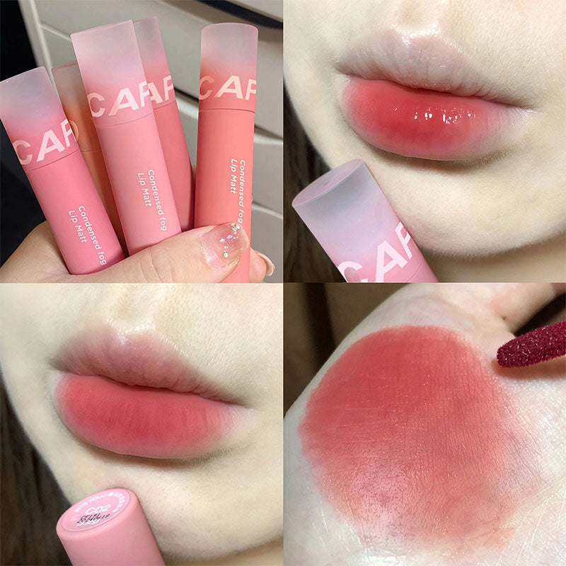 Long-lasting Velvet Lip Glaze Pigment Transparent Ice Cube Matte Lipstick Non-Stick Cup Waterproof Sexy Lip Gloss Wholesale