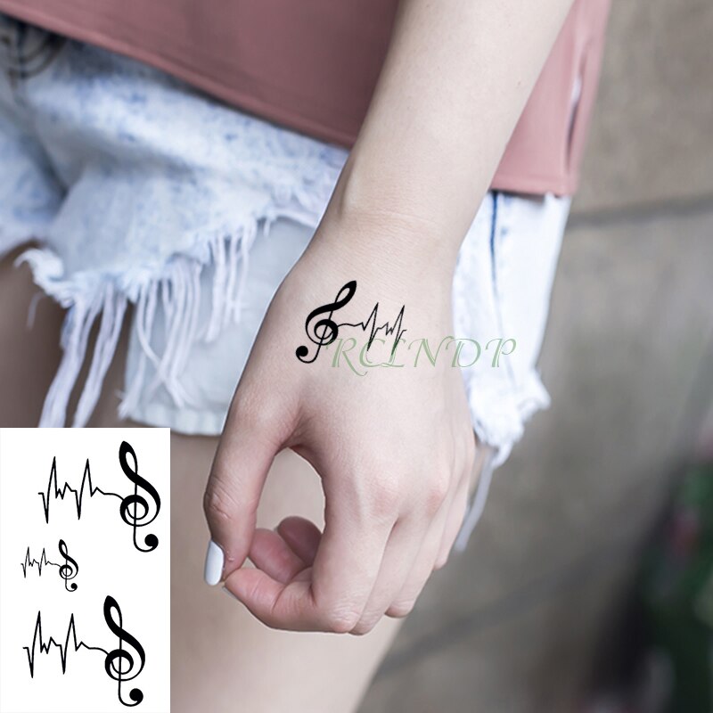 Waterproof Temporary Tattoo Sticker heartbeat wave French "it is the life" English letter women's tatto flash tatoo fake tattoos