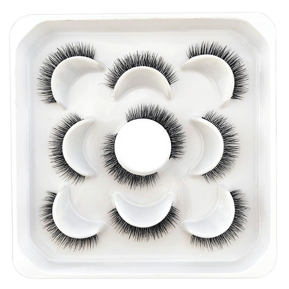 5Pairs 3D Mink False Eyelashes D Curl Fluffy Short Lashes Eyelash Extension Mix Style Handmade Cruelty-free