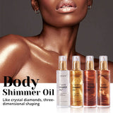 4 Color Bronze Body Shimmer Oil Face Brighten Glow Pearl White Highlighter Illuminator Makeup Shine Glitter Gold Liquid Taning