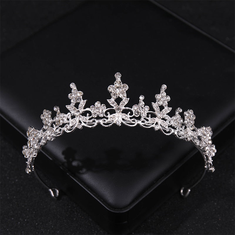 Simulated Pearls Crystal Wedding Tiaras And Crowns For Queen Princess Diadems Gold Silver Color Women Hair Jewelry Hot Sale