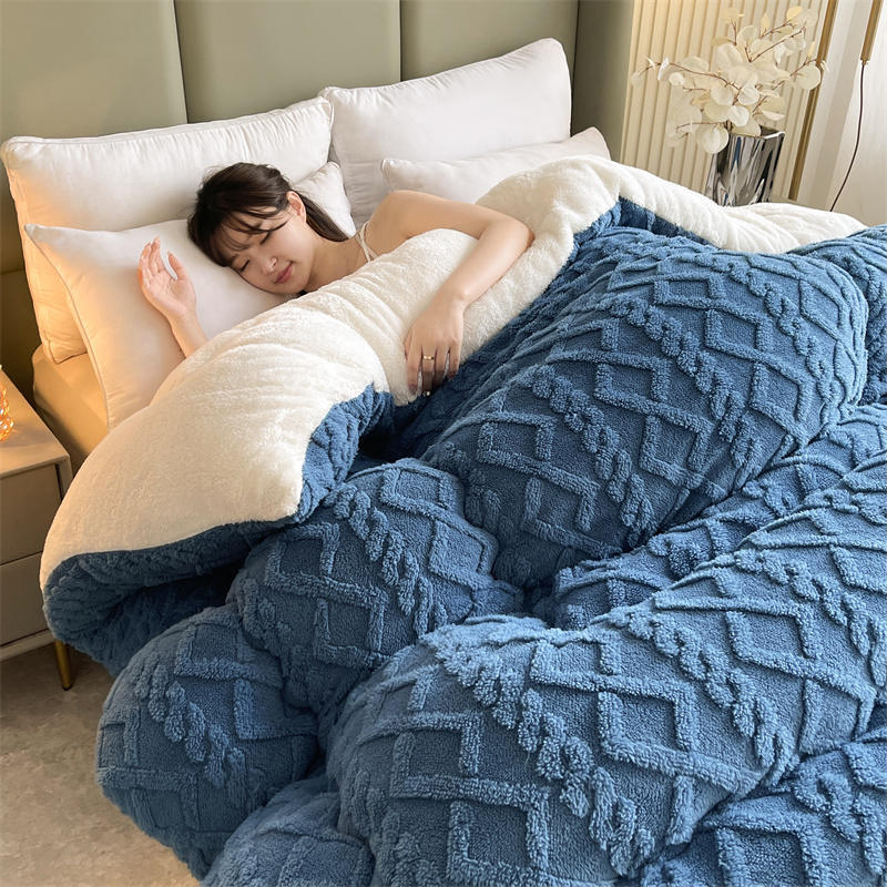 New Super Thick Winter Warm Blanket for Bed Artificial Lamb Cashmere Weighted Blankets Soft Comfortable Warmth Quilt Comforter