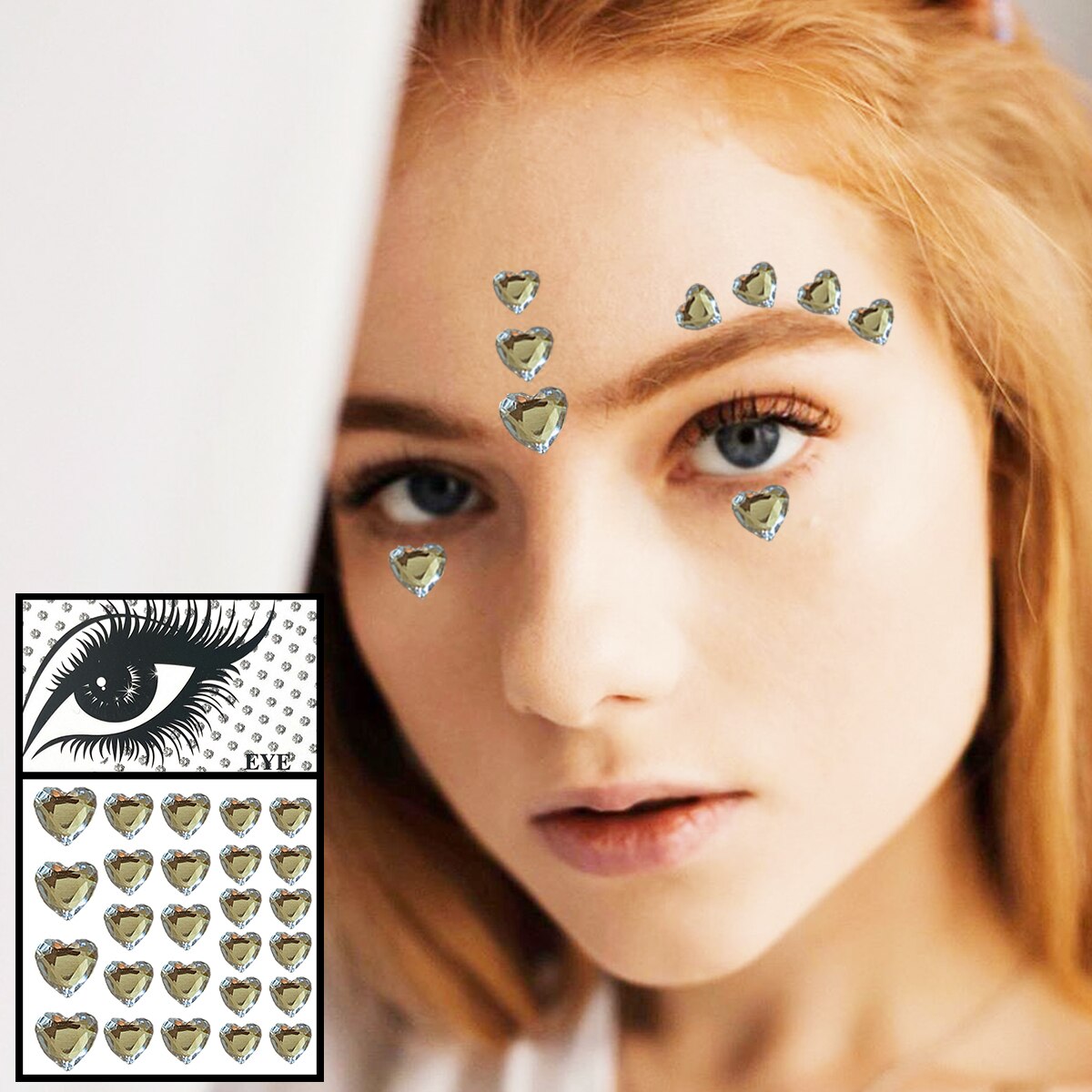 Colorful Face Jewels Temporary Tattoos Eye Forehead Rhinestones Tears Gems Sticker Shiny Water Drop Makeup Jewelry Body Art Rave