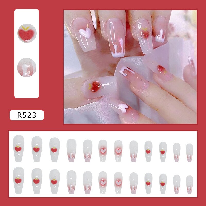 24pcs/Box Artificial Detachable Coffin False Nails Wearable French Fake Nails Super Long Ballerina Press on Nail Art Tips